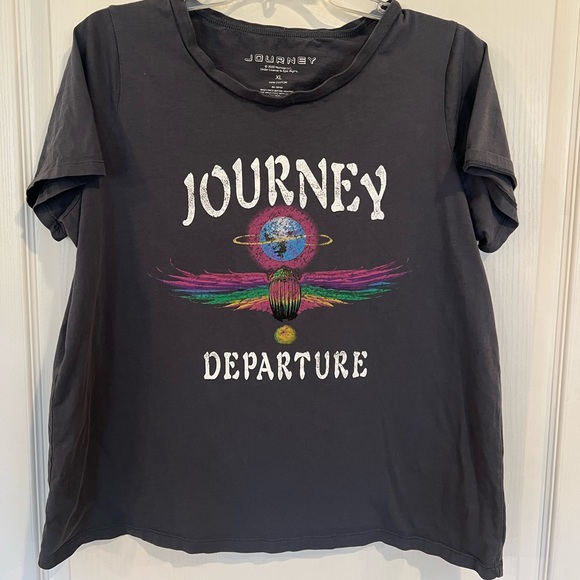 WOMENS JOURNEY DEPARTURE GRAY GRAPHIC BAND TEE T SHIRT XL - Picture 1 of 5